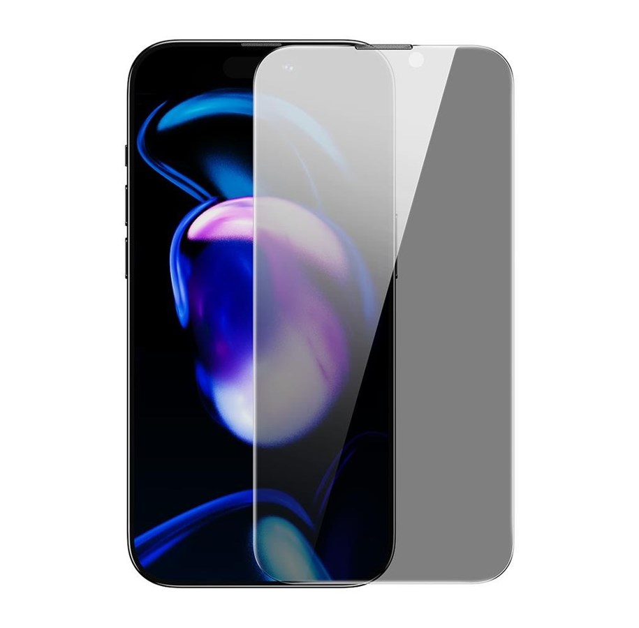 Telefon - szklo ochronne - Baseus Privacy Tempered Glass for iPhone 14 Pro Full Screen 0.4mm Privacy Filter Anti Spy + Mounting Kit - SGKN050802