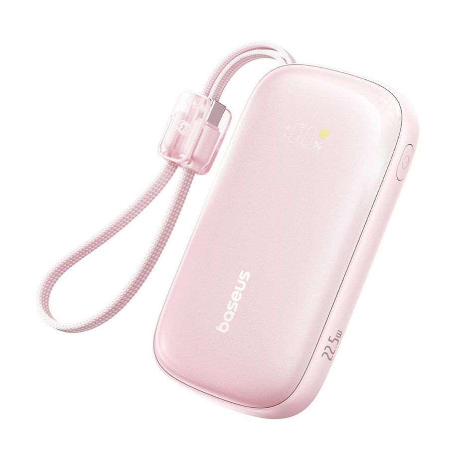 Powerbank - Baseus EnerFill FC21 Qpow 3 Ultra 20000mAh 22.5W Powerbank with Display and Cable Included - Pink Powerbank - Różowy - 20000 mAh - E0027M02