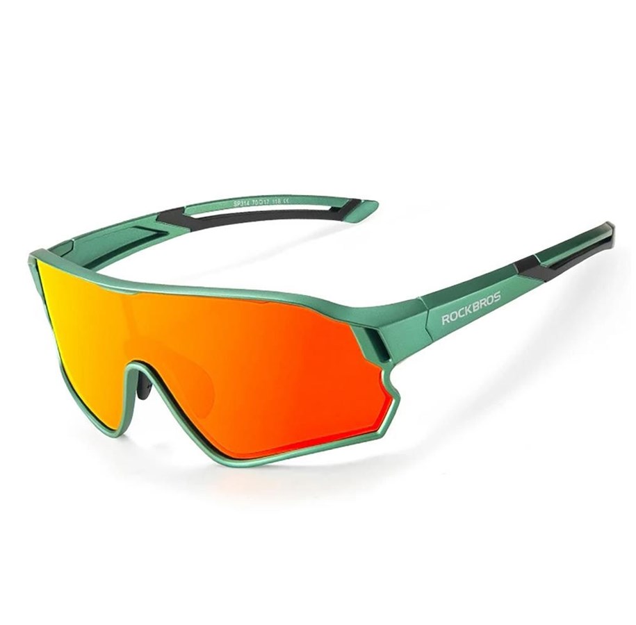 Sport i fitness - Rockbros 14110009002 polarized cycling glasses for children 8-14 years old - green - Rockbros-14110009002
