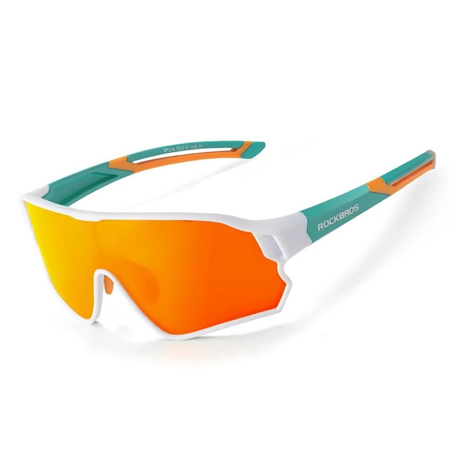 Sport i fitness - Rockbros 14110009003 polarized cycling glasses for children 8-14 years old - green and white - Rockbros-14110009003