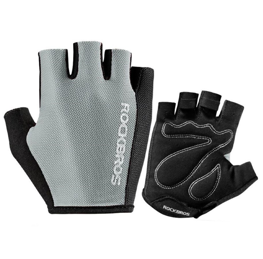 Akcesoria rowerowe - Rockbros S099GR cycling gloves size M - gray - S099GR-M