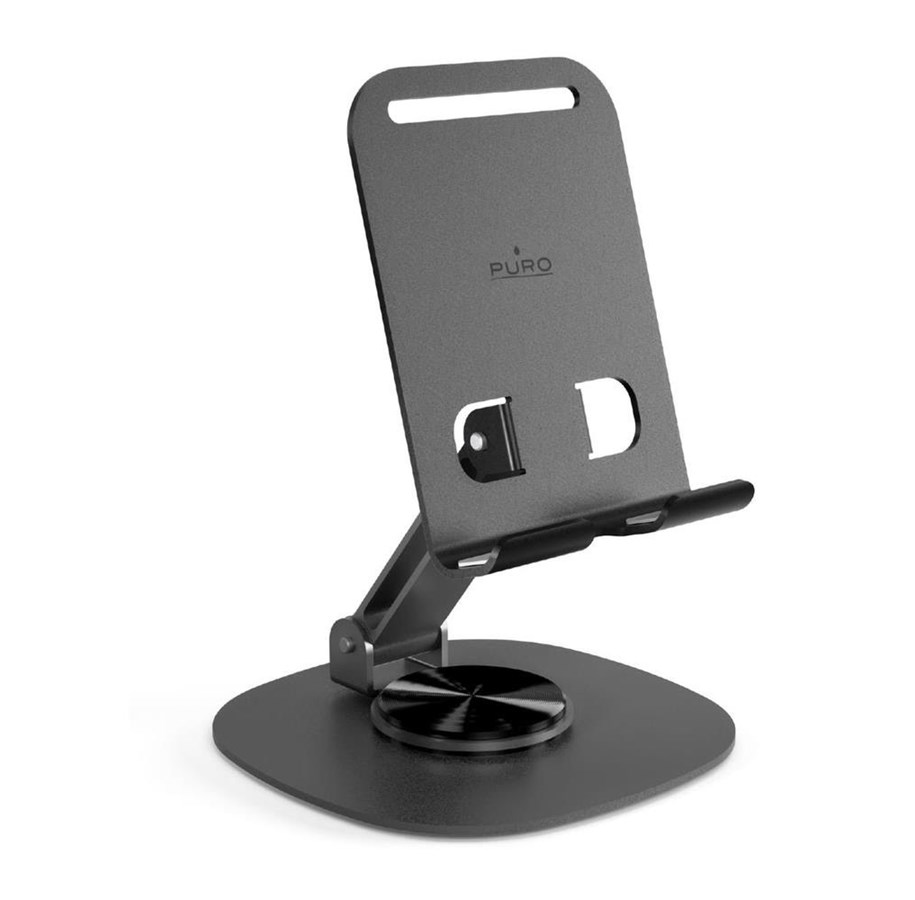 Telefon - Inne akcesoria - Puro Tilt Pro Aluminum Stand for Phone/Tablet - Dark Grey - PUHIPAD1DKGR