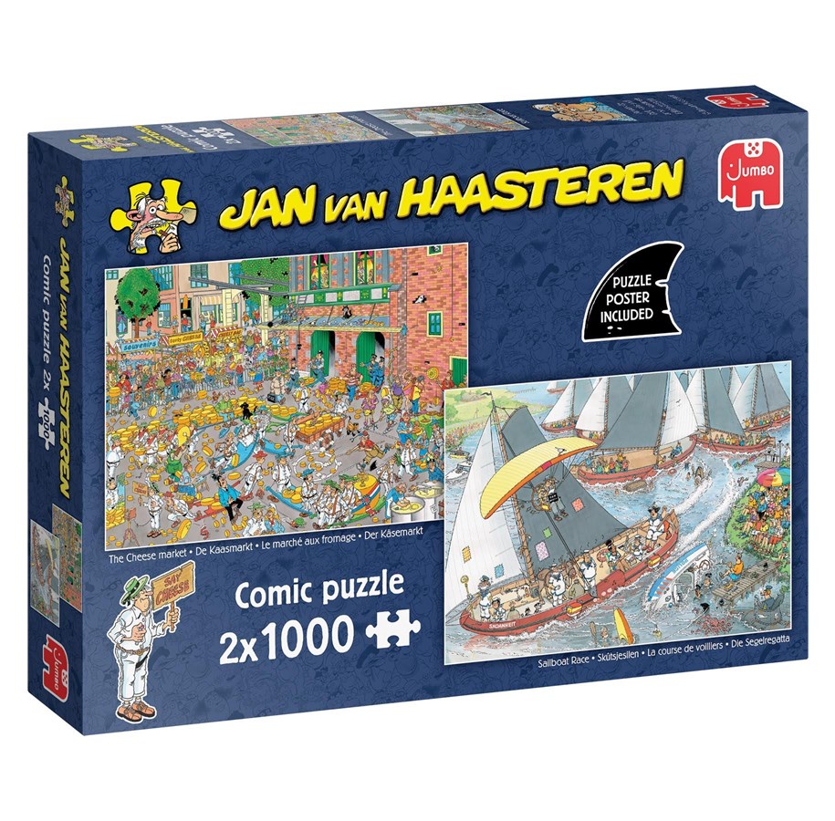 Puzzle - Jumbo Jan van Haasteren Jigsaw Puzzle - The Cheese Market & Skutsjesilen - 2x1000 pcs. Podłoga - 1110100646