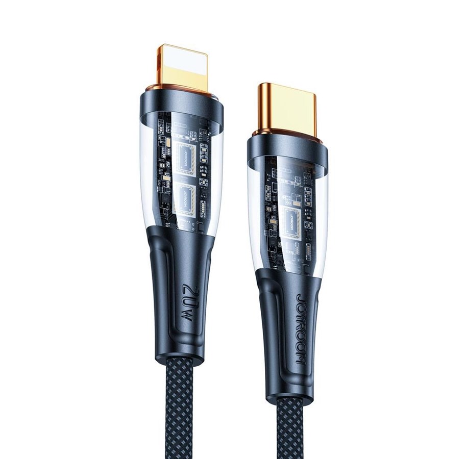 Kabel USB - Joyroom Star-Cloud Series A3 USB-C / Lightning Cable 20W 1.2m with Smart Switch - Black - S-CL020A3-black