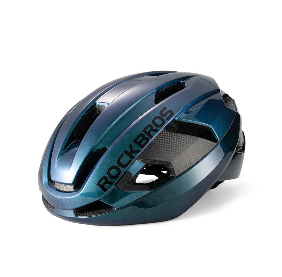 Akcesoria rowerowe - Rockbros LK-15 Carbon Fiber Bike Helmet Size L (58-62cm) - Chameleon Blue - Rockbros-10110046006