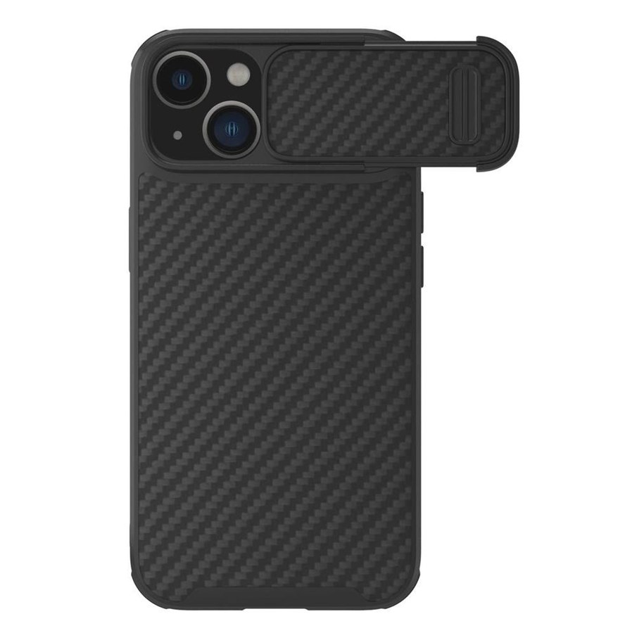 Telefon - Pokrowiec i etui - Nillkin  Synthetic Fiber S Case iPhone 14 Plus Case with Camera Cover Black - 6902048249790