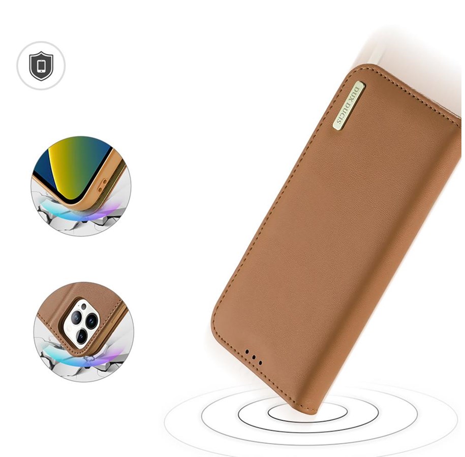 Cuson Coque Portefeuille Cuir Pour Xgody Y14 6.52'' – Flip Premium Magnétique (Brun) Avec Porte-cartes