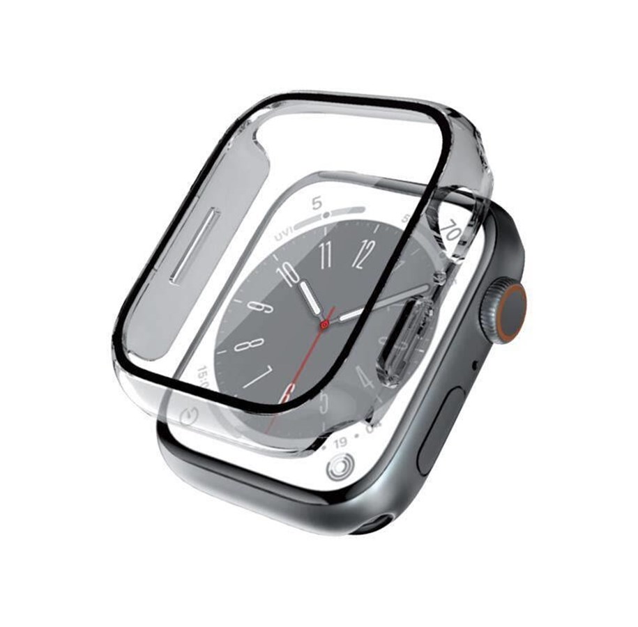 Smartwatch - akcesoria - CRONG Hybrid Watch Case - Case with Glass for Apple Watch 44mm (Clear) - CRG-44HS-CLR