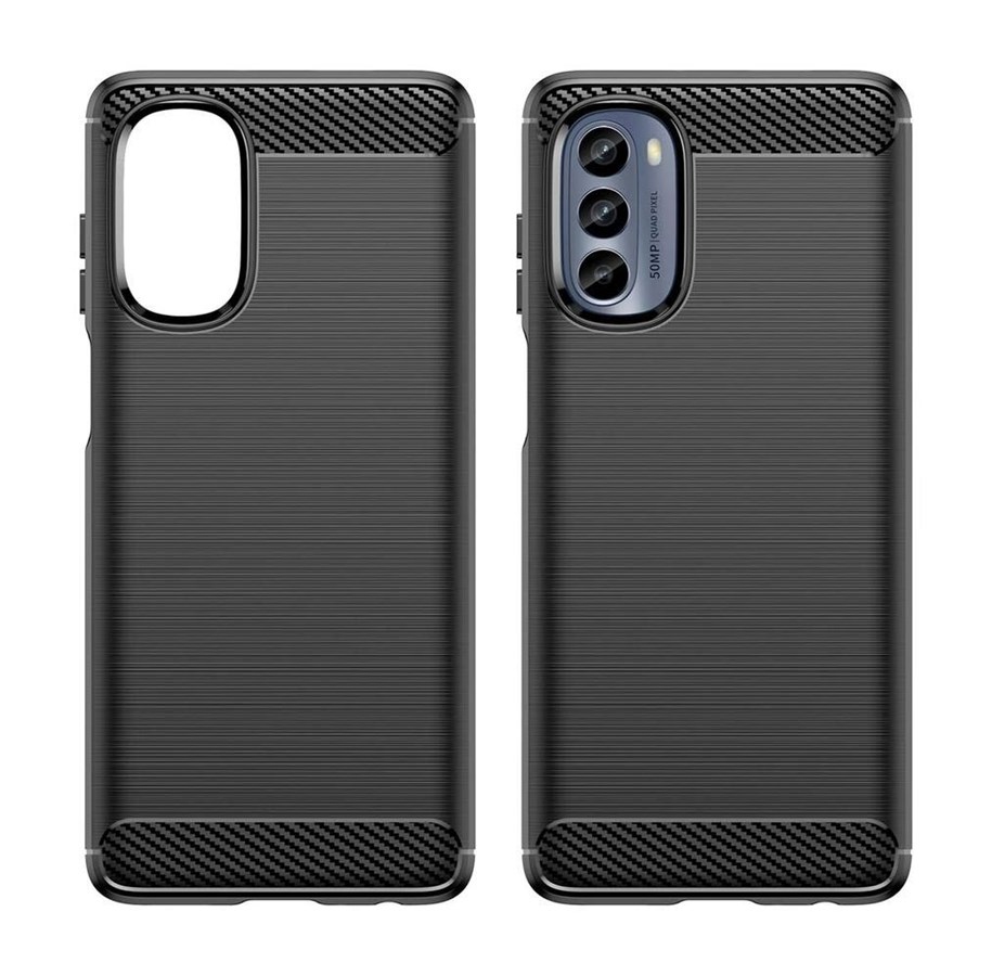 Telefon - Pokrowiec i etui - Hurtel Carbon Case for Motorola Moto G62 5G Flexible Silicone Carbon Cover Black - 9145576271766