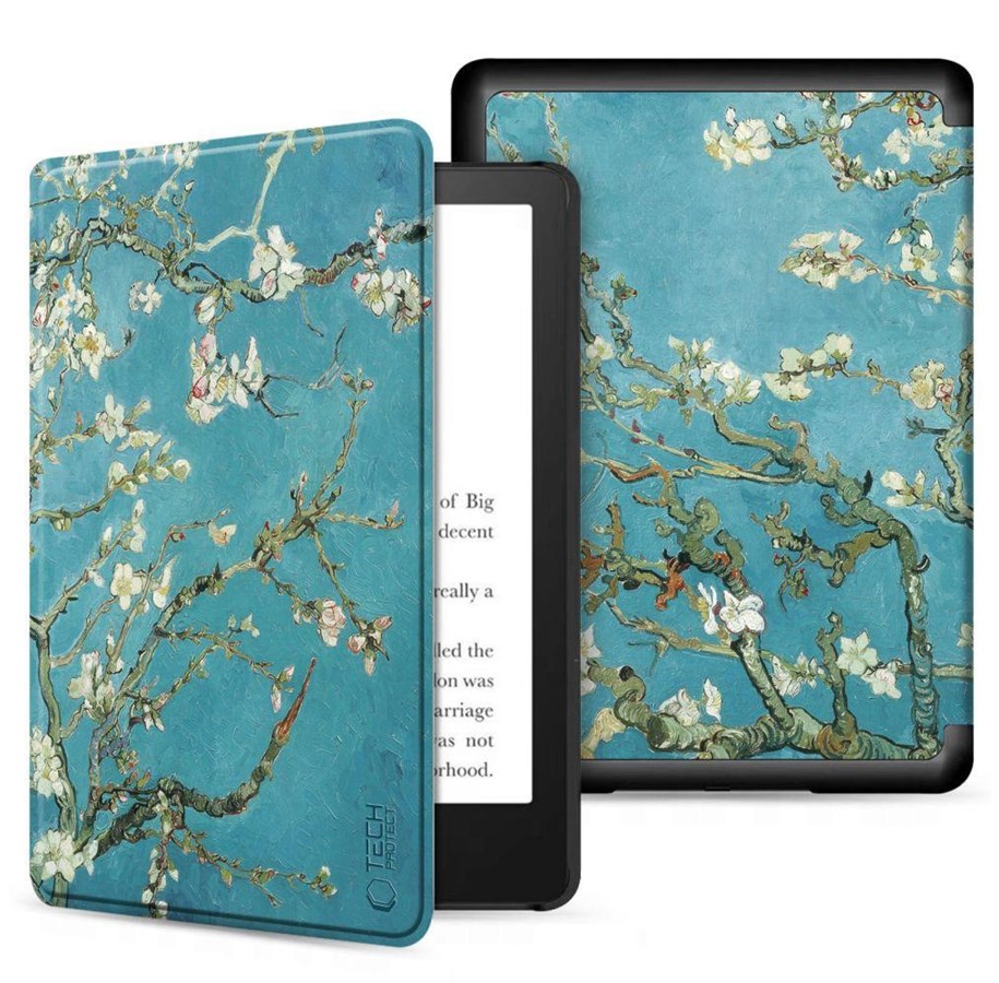 Tablet - pokrowce i etui - Tech-Protect  SmartCase for Kindle 11" 2022 - Blue with Sakura Flowers - 9490713929384