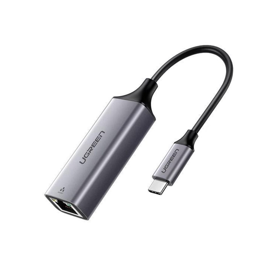 Adapter Sieciowy  (karta sieciowa, serwer druku, itp.) - UGREEN external network adapter RJ45 - USB Type C (1000 Mbps / 1 Gbps) Gigabit Ethernet gray (CM199) - 6957303857371