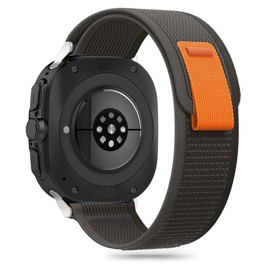 Smartwatch - akcesoria - Tech-Protect Nylon Strap for Samsung Galaxy Watch Ultra (47mm) - Black & Orange - 5906302312382