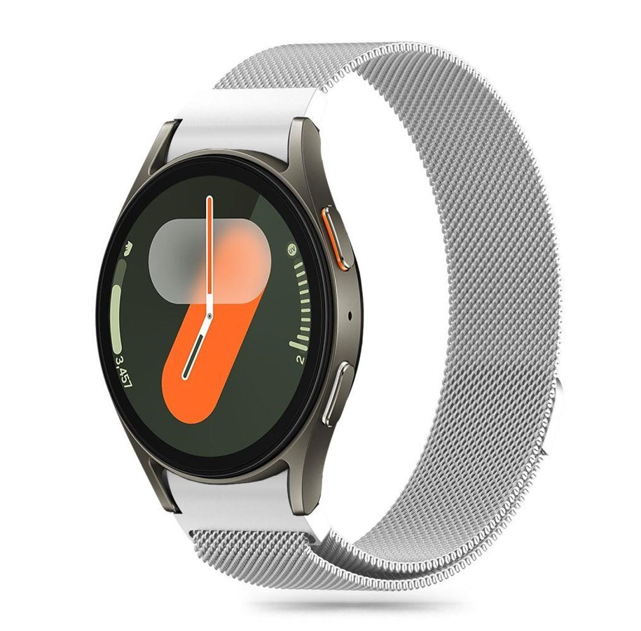 Smartwatch - akcesoria - Tech-Protect  MilaneseBand Strap for Samsung Galaxy Watch 4 / 5 / 5 Pro / 6 / 7 / FE - Silver - 5906302313778