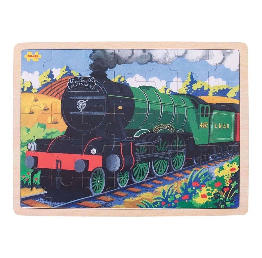 Puzzle - Bigjigs Wooden Jigsaw Puzzle Flying Scotsman - 35 pcs. Drewniany - BJ484