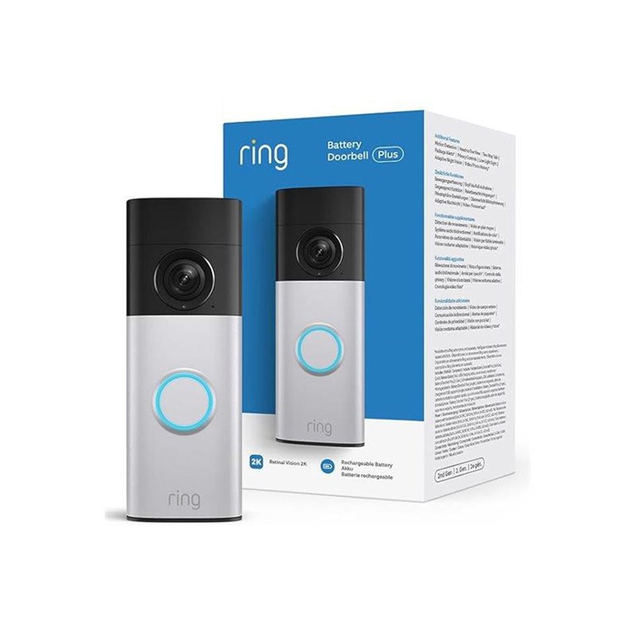 Inteligentny dom - Ring Battery Video Doorbell Plus - Retinal 2K - Nickel Silver - B0F6436L5P