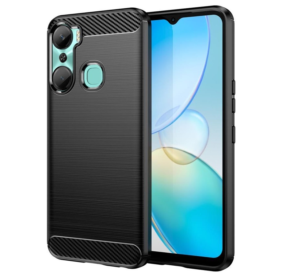 Telefon - Pokrowiec i etui - Hurtel Carbon Case Case for Infinix Hot 12 Pro Flexible Silicone Carbon Cover Black - 9145576275474