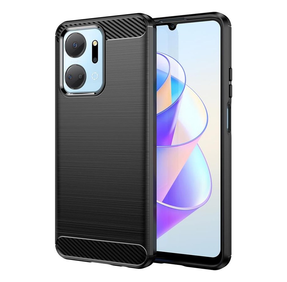 Telefon - Pokrowiec i etui - Hurtel Carbon Case Case for Honor Play 40 Plus / Honor X7a Flexible Silicone Carbon Cover Black - 9145576275399