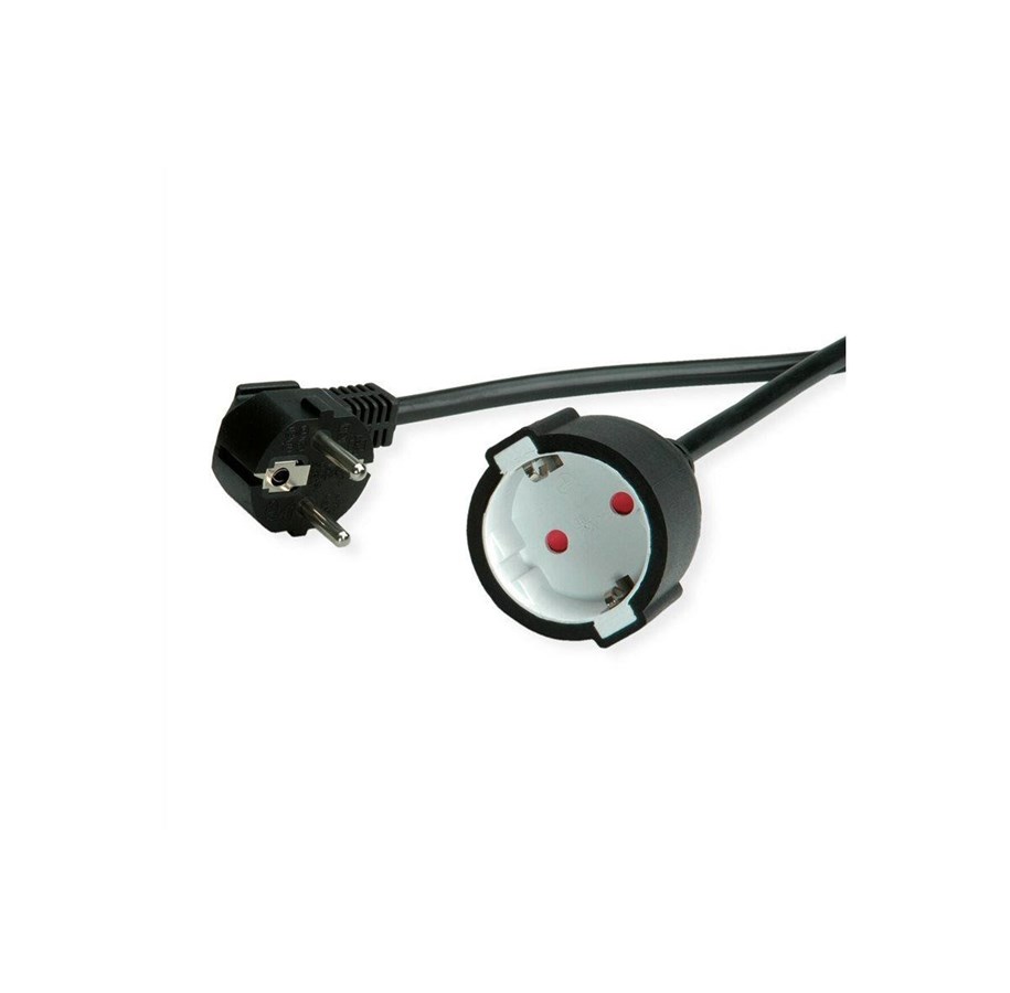 Kabel zasilajacy (zewnetrzny) - Roline VALUE - power extension cable - power CEE 7/7 to power CEE 7/7 - 5 m - 19.99.1167