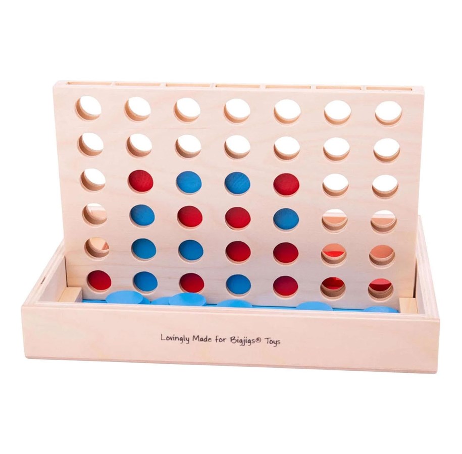 gry-planszowe-karciane-i-kosci - Bigjigs Wooden Game 4 in a Line - BJ699