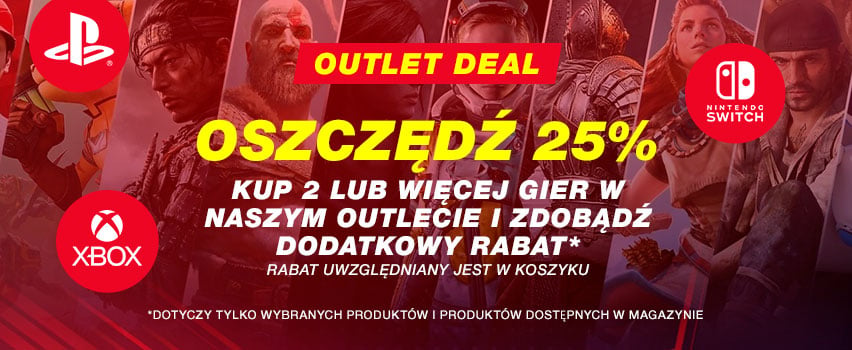 Zdjęcia z popularnych gier wideo i logo z tekstem o ofertach gier wideo