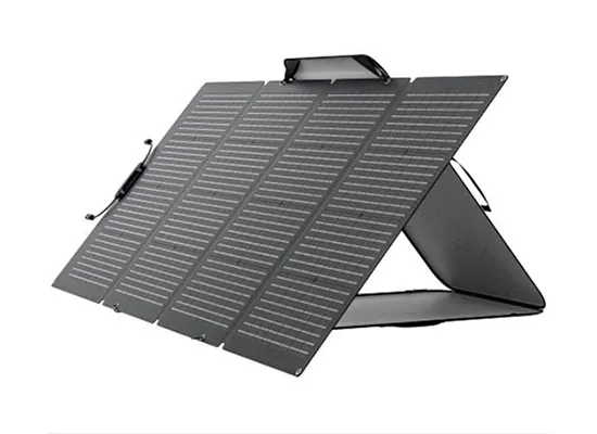 EcoFlow panel słoneczny 220W rozłożony na statywie – przenośna energia solarna z wysoką sprawnością konwersji
